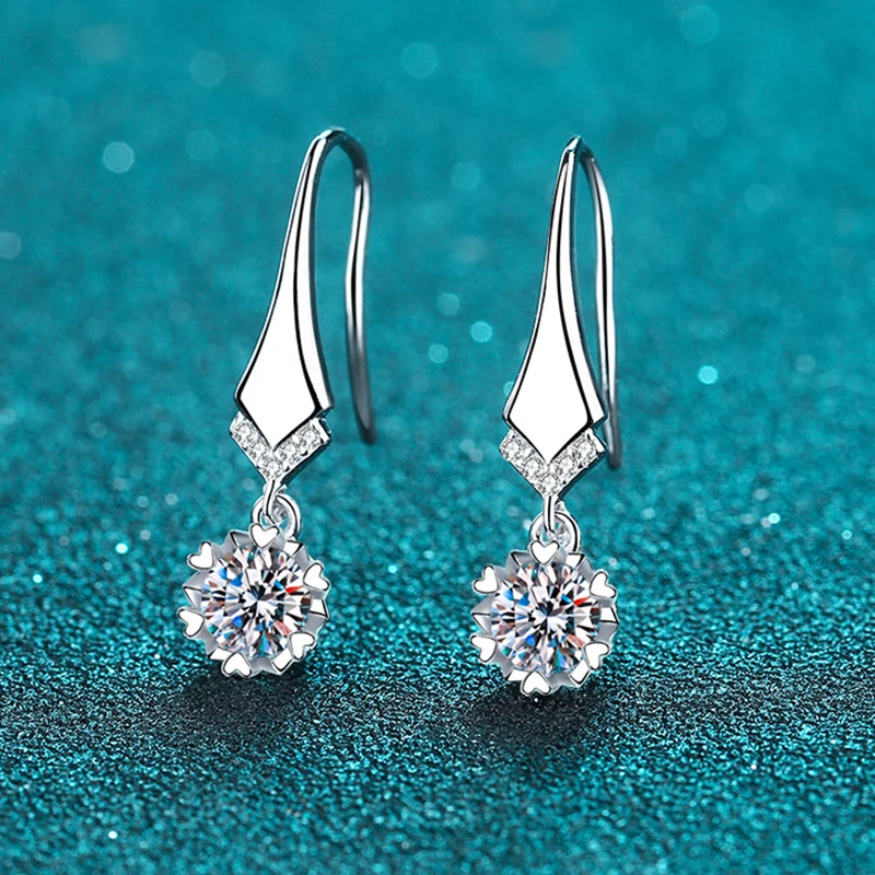 Ewya 0,5 echte 0, 5-1 Karat Moissan ite baumeln Ohrring für Frauen Mädchen s925 versilbert Platin Diamant Tropfen Ohrringe edlen Schmuck