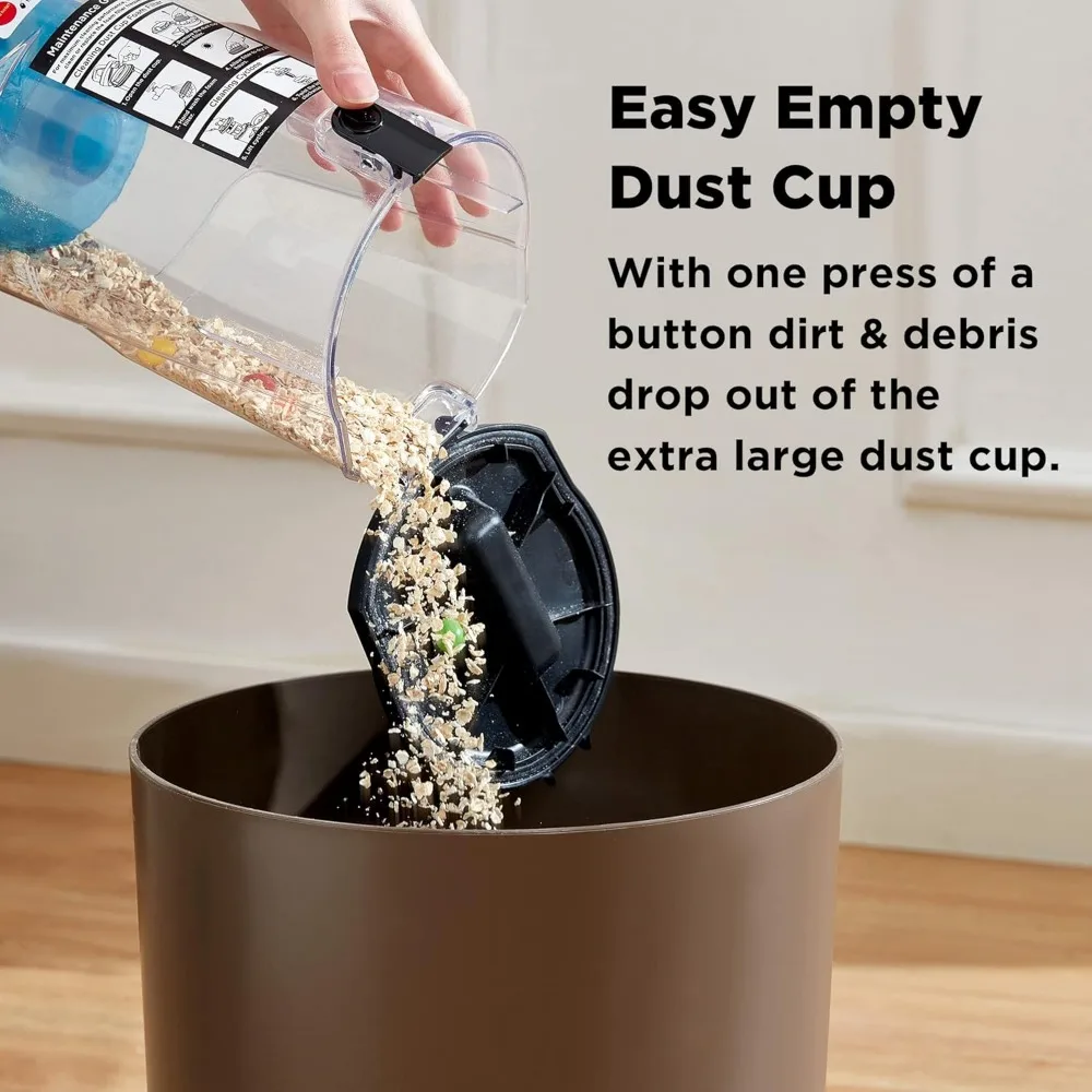 เครื่องดูดฝุ่นตั้งตรงไร้ถุงทรงพลังพรมและพื้นพร้อมตัวกรองสํารองสีน้ําเงิน