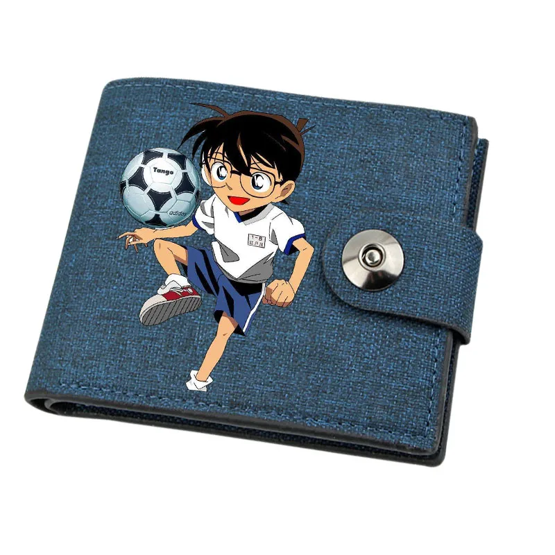 Canvas Teenagers Wallet Card Holder Wallet Male Money Bag Short Holder Male Purse for anime  Detective Conan   Kids Coin Bag