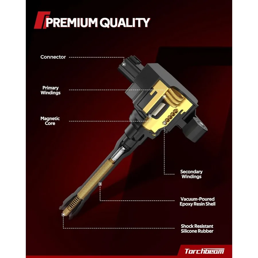 مجموعة UF519 مكونة من 8 عبوات ملف الإشعال مصممة لمحركات V8 عالية الأداء في المركبات الفاخرة بما في ذلك Aguar XJR XK8 SType XKR