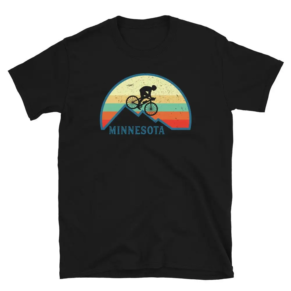 Mountain Bike T Shirt Minnesota State Retro Sunset MTB Biker