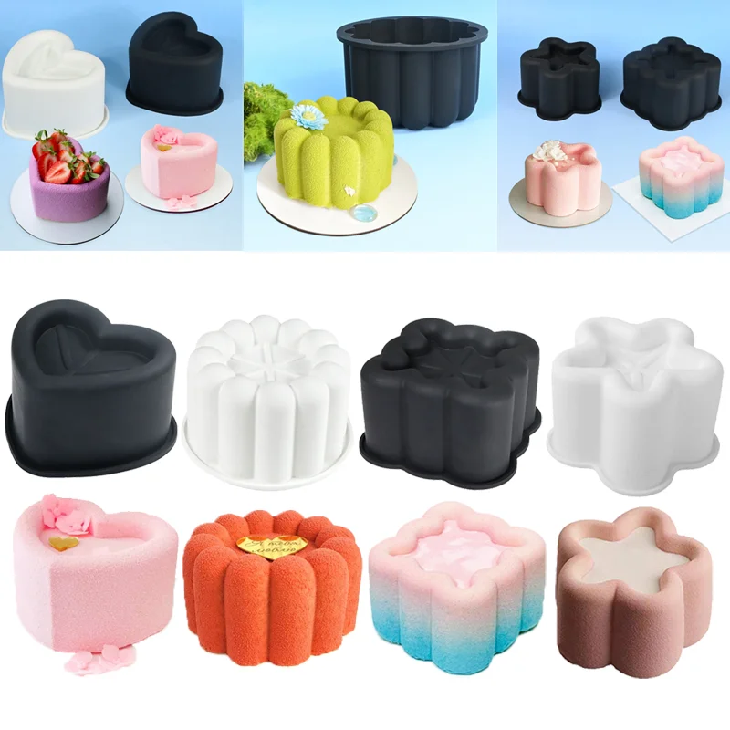 Kitchen Appliances For Baking - Mousse Cake Siliconen Mal Bloem Hart