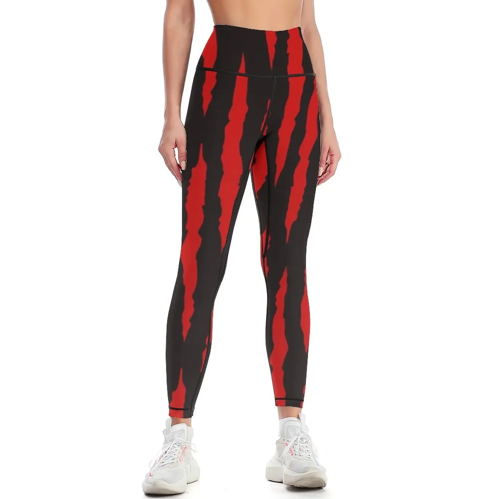 

Red on Black Pattern Leggings gym sportswear woman Women's sportswear gym's sportswear Women sportwear Womens Leggings