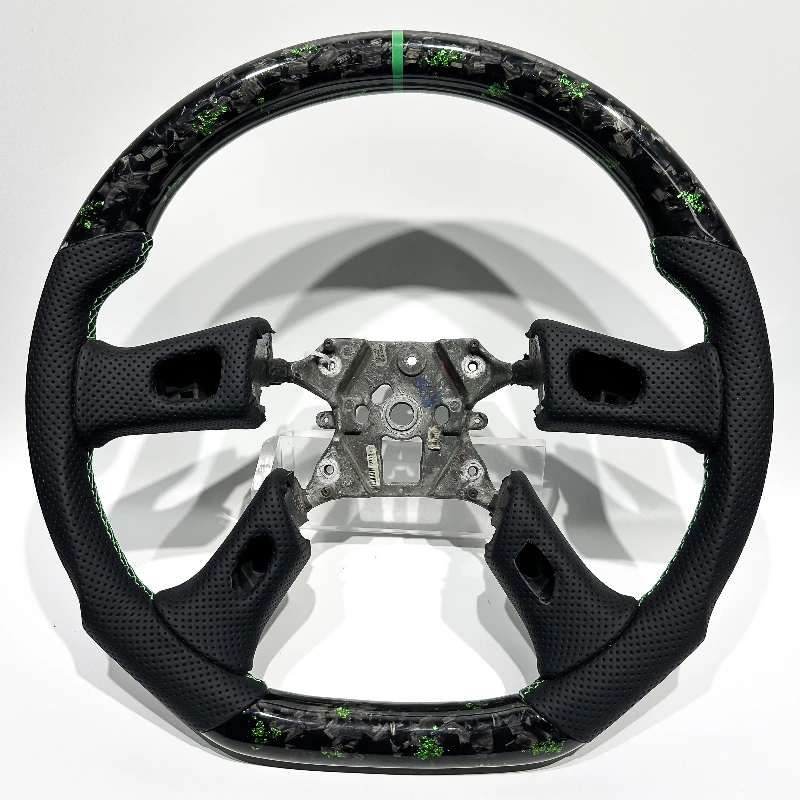 

Custom-designed green forged carbon fiber steering wheel suitable for Hummer H2 older Silverado models