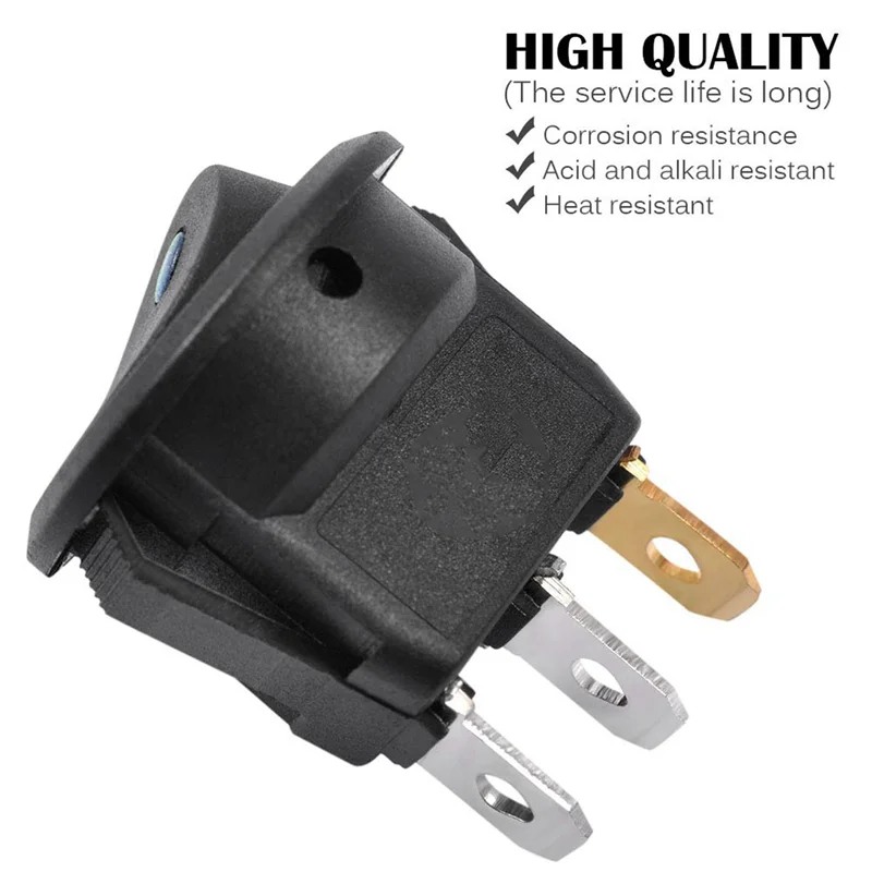 

AU28-15Pc 12V 20A Rocker Toggle LED Switch Blue Light SPST On-Off Control For Boats Cars Racing Cars Off-Road Vehicles