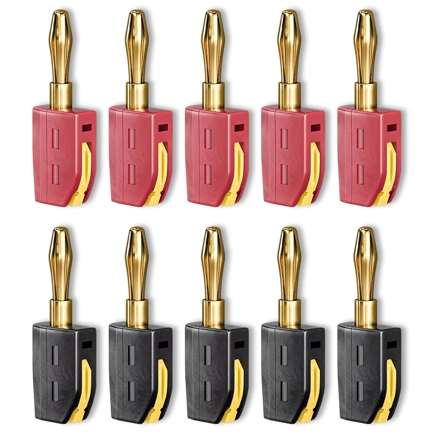 Lötfreier Bananenstecker 4mm 32A, Schnellverbinder aus hochstromfestem Messing mit Goldbeschichtung für Audio-Lautsprecher, Verstärker, tragbares Hi-Fi-Gerät, Premium-Qualität, einfache Installation, langlebig und zuve – Detail 14