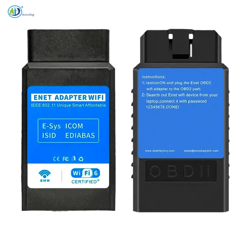 ENET Adapter WiFi Wireless for BMW F/G/I-Series OBD2 Diagnostic & Coding Adapter Compatible with BimmerCode/Bimmer Mobile Apps