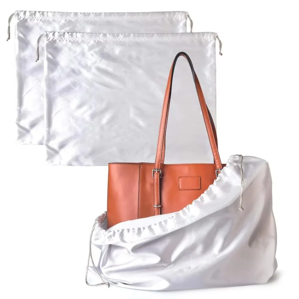 New Reusable Silky Satin Dust Bags Handbag Shoes Clothing Storage Drawstring Bag Large Capacity Protective Organizer Cover