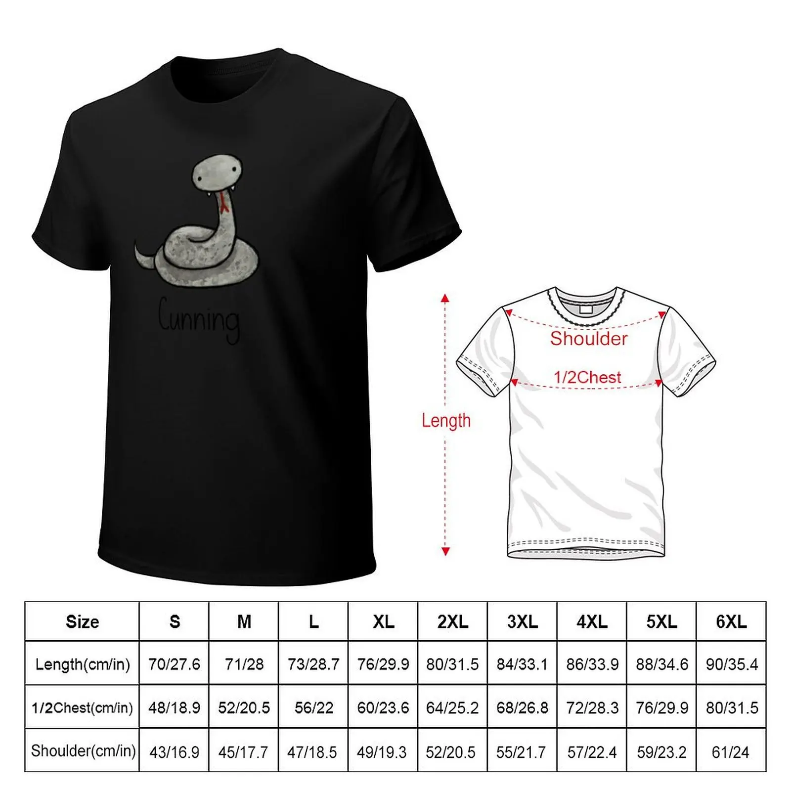 The Cunning Snake T-Shirt shirts graphic anime stuff Men's cotton t-shirt