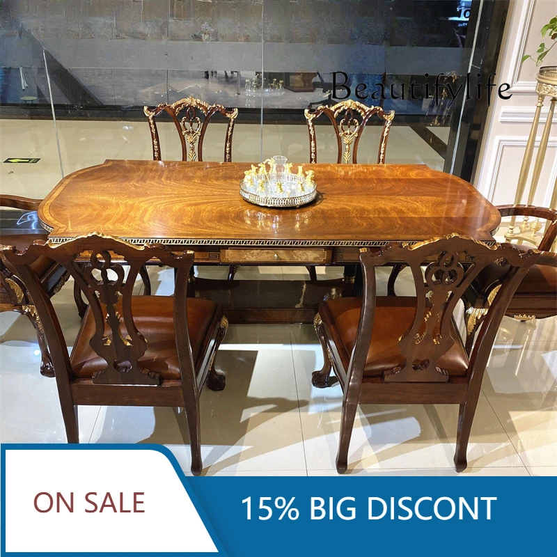 

Комплект мебели для скандинавского ресторана: обеденный стол из массива дерева на 6 персон, высококачественные европейские обеденные стулья X