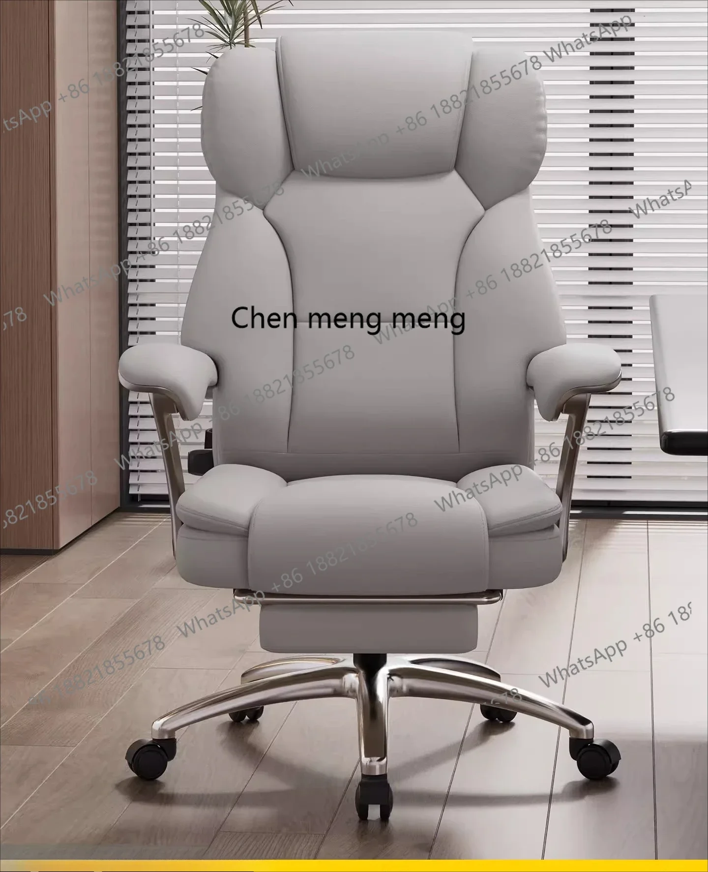 E182 Leather boss, office, computer chair for home use, high-end atmospheric business cowhide recliner