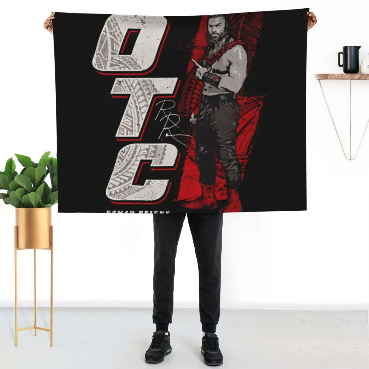 Roman Reigns OTC Throw Blanket Flannel Fabric Winter beds Quilt Decoratives cosplay anime Hairy Blankets