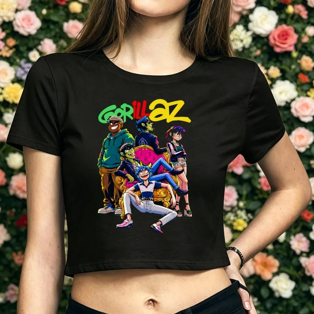 Gorillaz cropped top ladies clearance sales manga anime kawaii top tees japan anime baddie