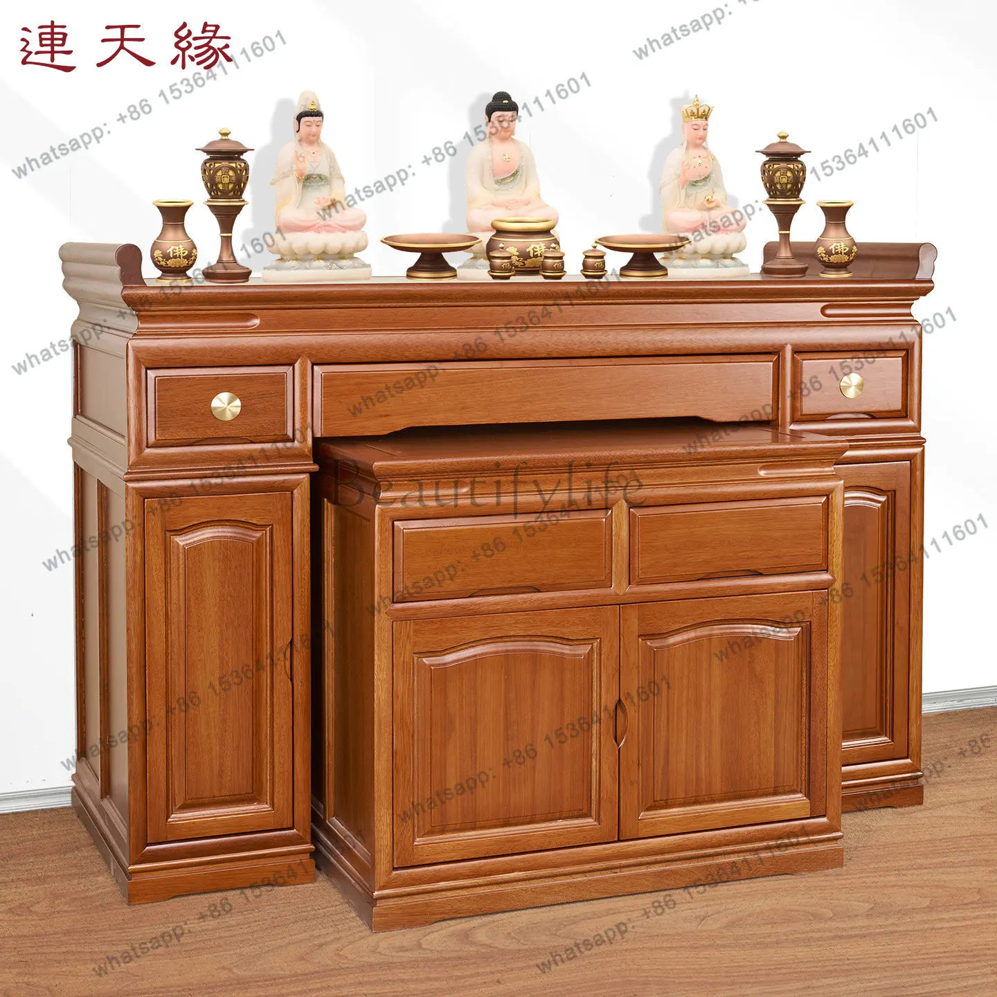 Chinese-style gongtai table solid wood, household Buddhist altar Bodhisattva worship, shrine