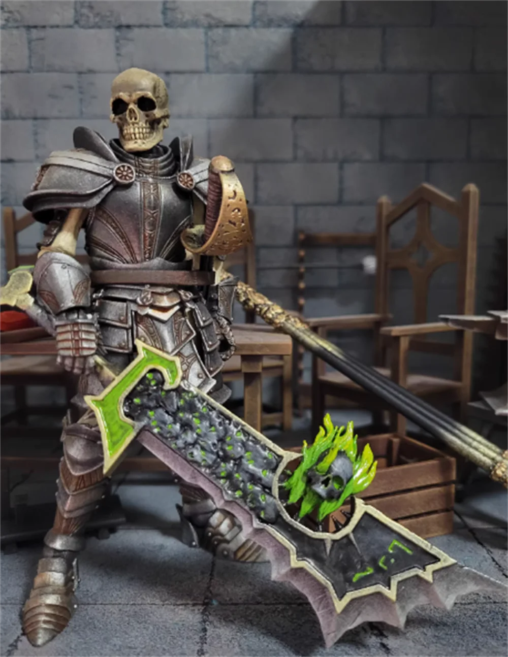 Handgemachte 7 Zoll 9 Zoll 10 Zoll männliche Krieger hübsche Schädel Klinge Weapo Harz bemalt Fit Four Kingt MT Körper Action Figure DIY Puppen
