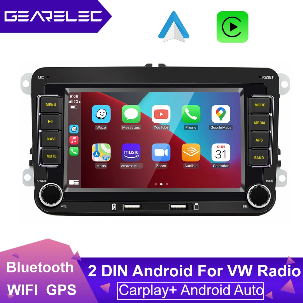 2 Din Car Radio For Volkswagen VW Golf Polo Skoda Passat Jetta Android 10 Car Multimedia Player GPS WiFi Carplay Android Auto