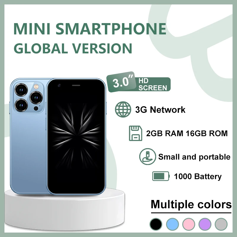 ONEMYTH Mini Android Pocket Smartphone, Dual SIM, 3.0-inch Screen, 2GB+16GB Storage, Supports WhatsAPP, WiFi