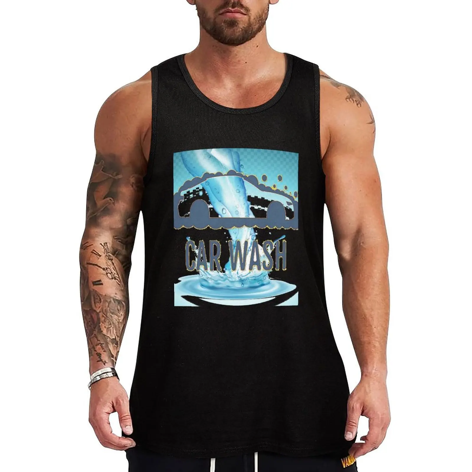 Car wash Tank Top Men's cotton t-shirt Male clothes Sleeveless top