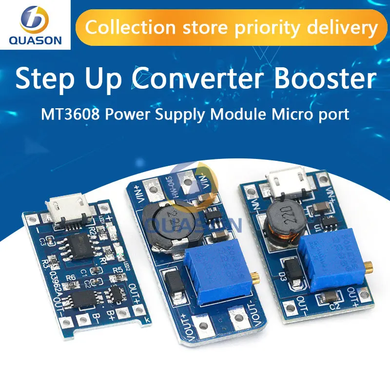 5pcs MT3608 DC-DC 스텝 업 컨버터 부스터 전원 공급 장치 모듈 부스트 스텝 업 보드 arduino diy kit 용 최대 출력 28V 2A