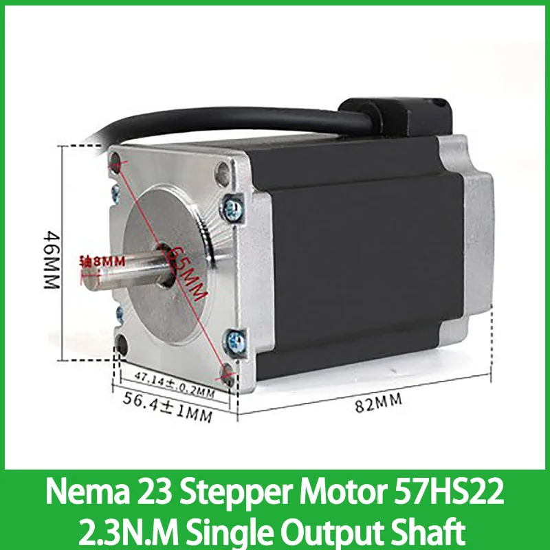 

Nema 23 Stepper Motor 57HS22 Torque 2.3N.M Shaft Diameter 8mm Single Output Shaft Step Angle 1.8 ° Durable Motor