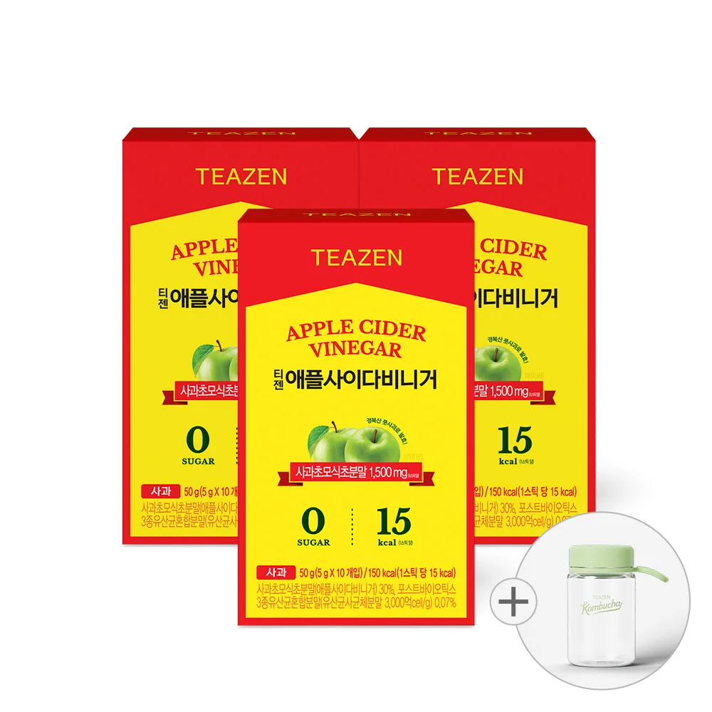 teazen Apple Cider Vinegar 10 Stick X3 Box (with a bottle)