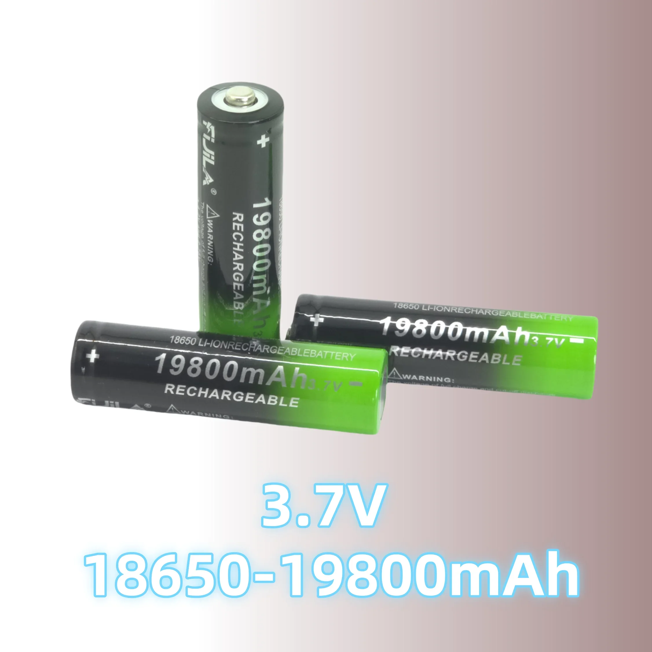 3.7V 19800mAh 18650 Lithium Rechargeable Replacement Battery Cell for Flashlights and Portable Lighting Equipment Applications