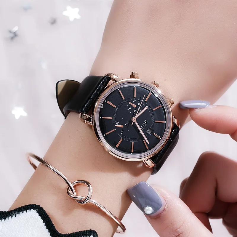 New Stylish Quartz Women'S Watch With Large Dial, Elegant And Multi-Functional, Casual Wristwatch, Perfect As A Gift For Women.