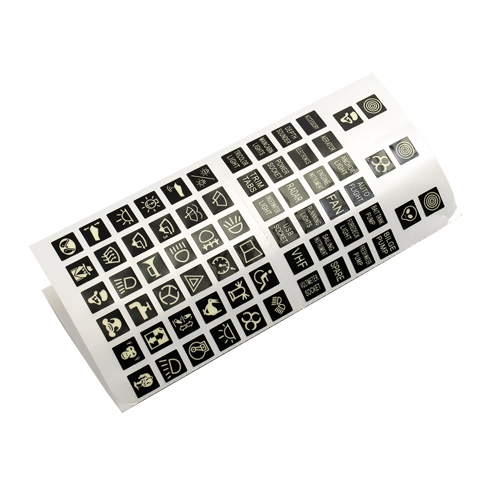 New High Quality Sticker Labels Night Replacement Rocker 1 Sheet Sticker Switch Accessory Boat Car Decoration Label