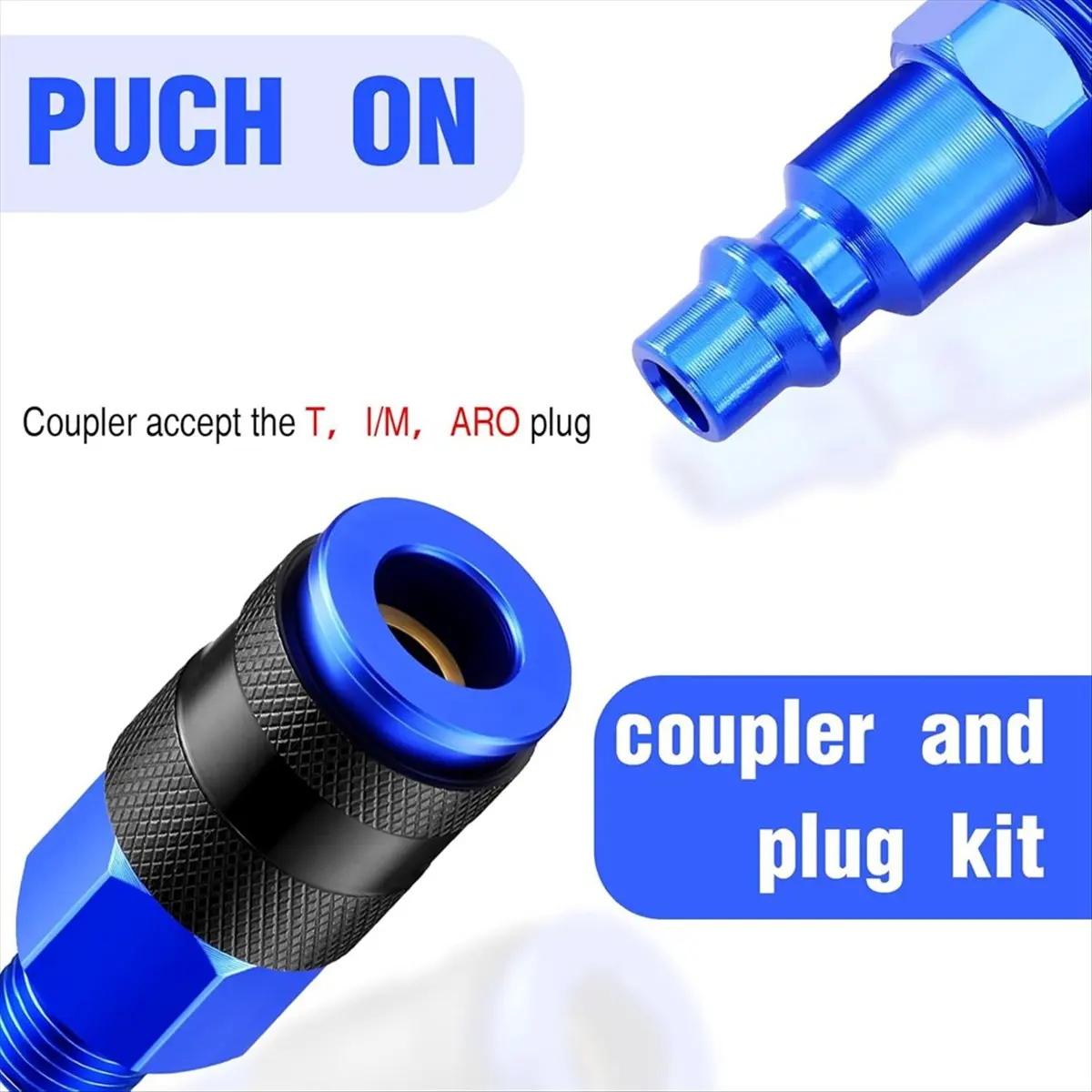 #36T 35 Pieces Air Hose Fittings 1/4inch NPT Aluminum Air Coupler,quick connect air hose fittings,(aluminum)