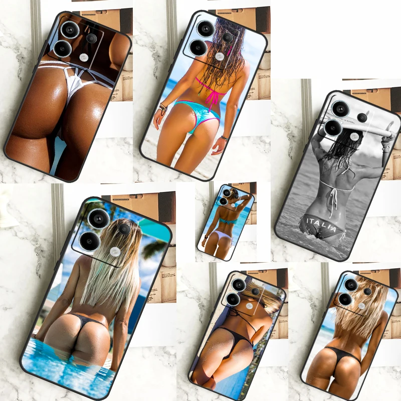 Summer Beach Bikini Girl Case For Xiaomi Redmi Note 13 12 11 9 10 Pro 9S 10S 11S 12S Redmi 13 12 10C 12C 13C Coque