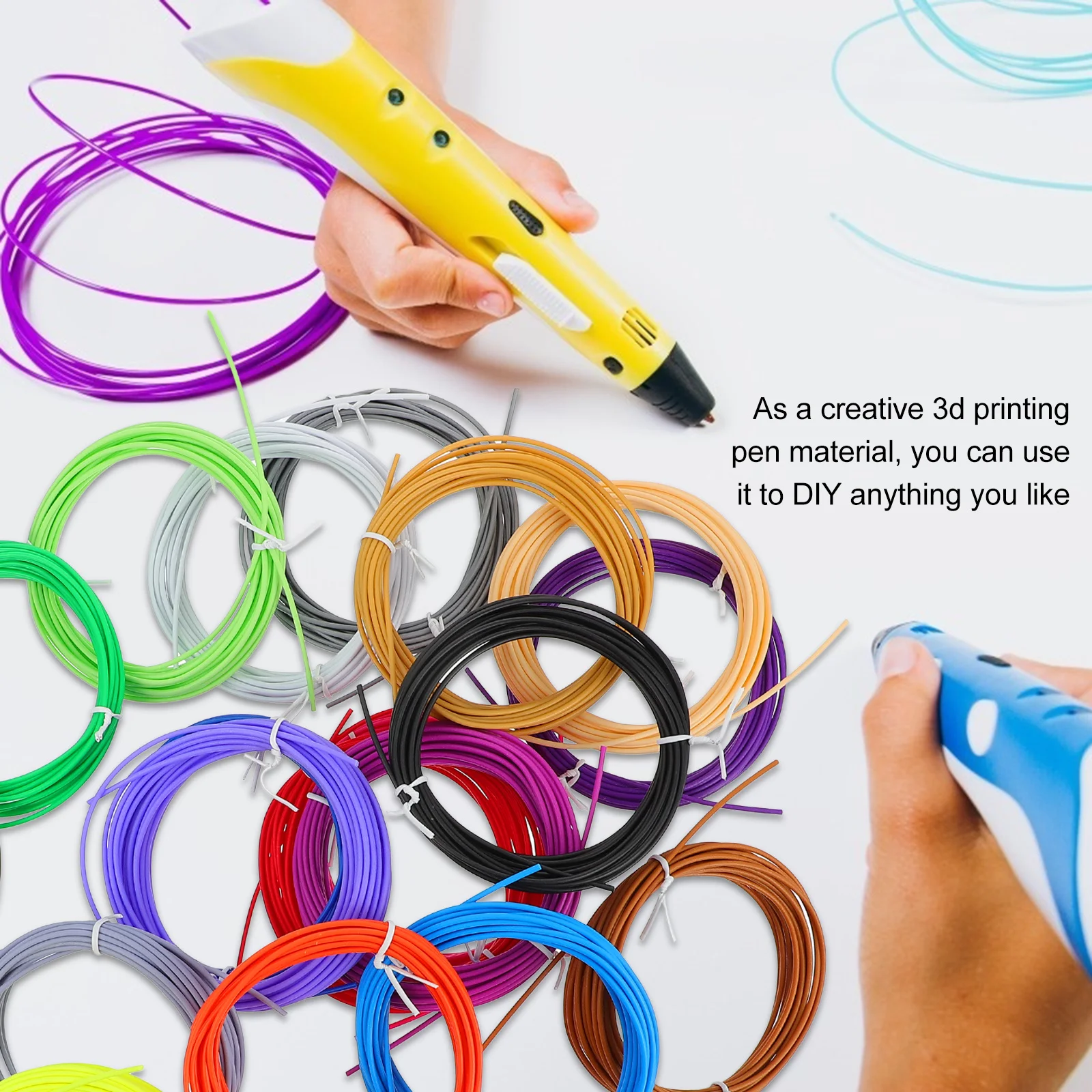 

15pcs Printing Filament Supplies Compatible 1.75Mm 3D Pens High Success Rate Pcl Filament Smooth Glossy Finish Mechanical