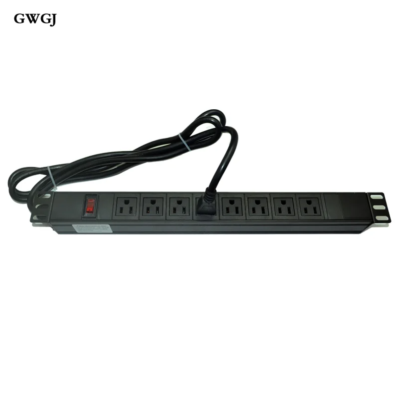 PDU kabine güç soketi 8-bit abd standart 16A çift-kesme anahtarı alüminyum alaşımlı 1U 19-inch soket terminal bloğu