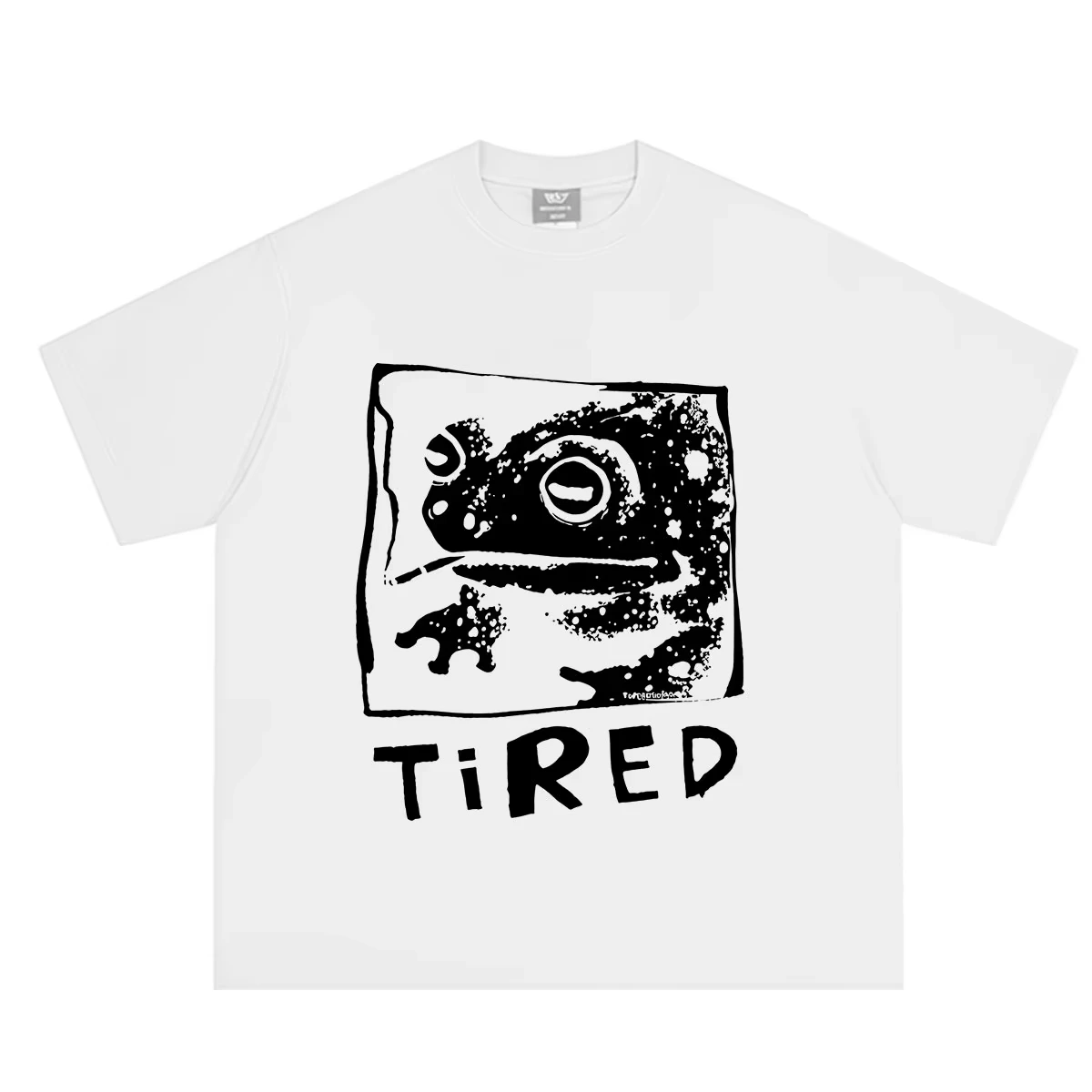 Tired Frog Funny Graphic T Shirts Men Women Vintage Casual Cotton Short Sleeve T-shirt Hip-hop Punk Oversized Loose T-Shirts