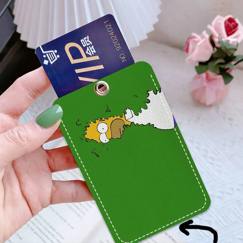 حامل بطاقات سلسلة المفاتيح المستطيل من كارتون The S-Simpsons، حامل بطاقة الائتمان شارة، حامل بطاقة هوية الطالب، غطاء بطاقات الحافلة #4