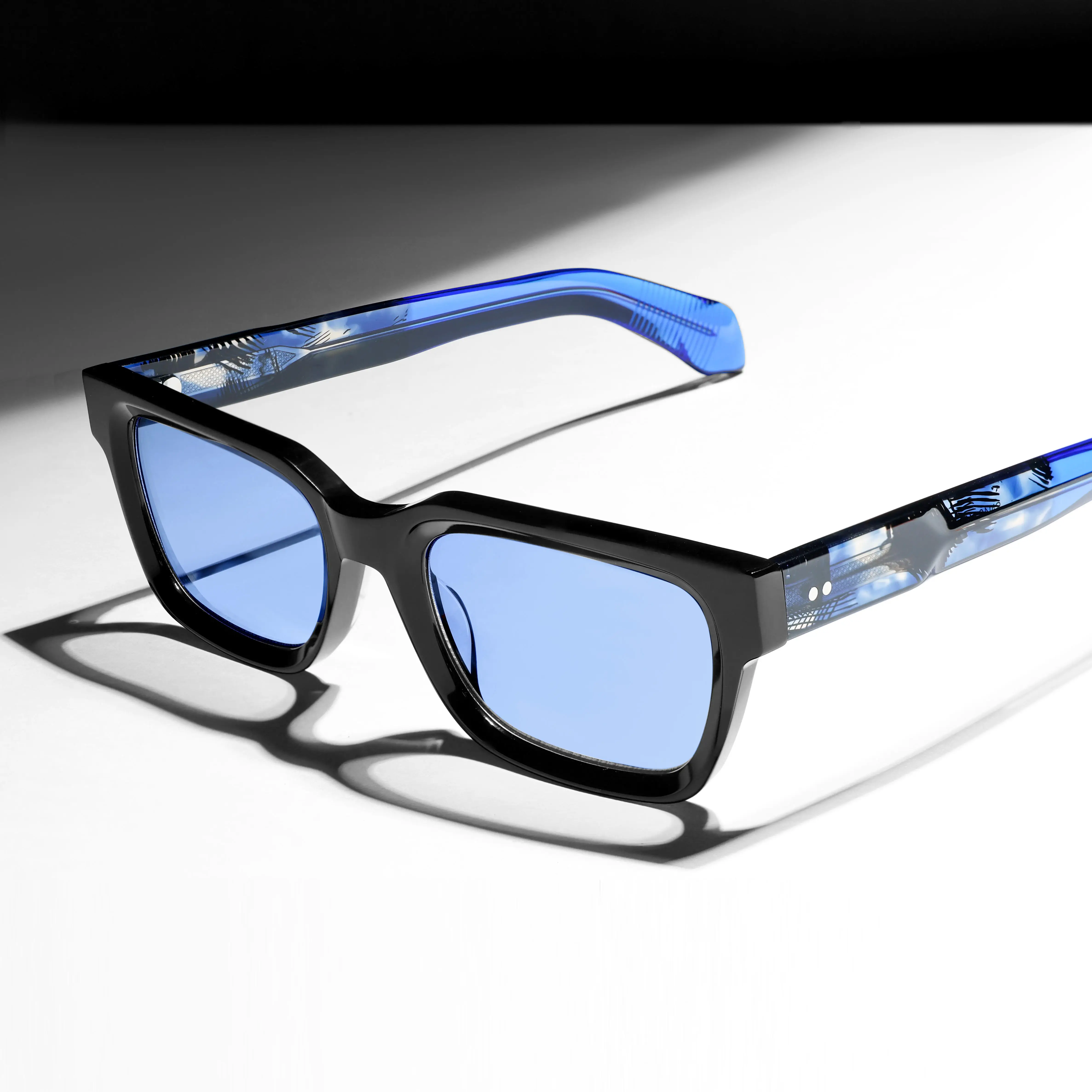 Grube okulary przeciwsłoneczne z octanu dla mężczyzn, duże okulary polaryzacyjne dla kobiet, modne szerokie oprawki retro z podwójnym mostkiem, ochrona UV400