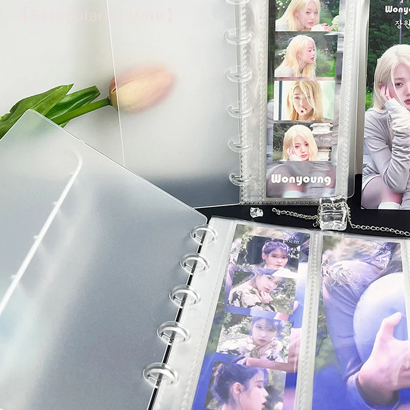 [cc]10/20Sheets Pockets Transparent Photo Album Binder For 3 Inch 3.5 Inch Postcard Photo Book Photocard Holder
