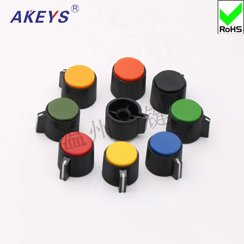 10 Uds KNP-20 potenciómetro baquelita plástico color perilla volante posicionamiento interruptor perilla banda tapa del interruptor
