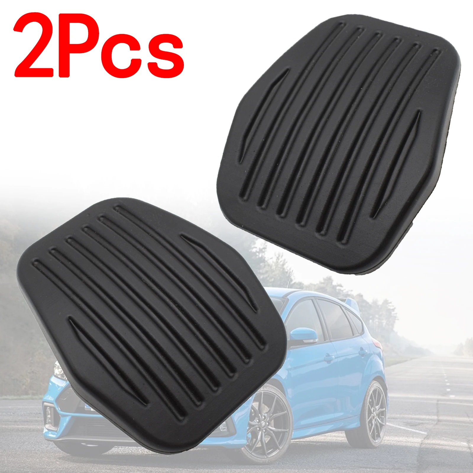 2Pcs Car Clutch Brake Rubber Pedal Pad Replacement Cover For Ford MK2 Focus III CMAX C-MAX II Kuga Auto Accessories Protector