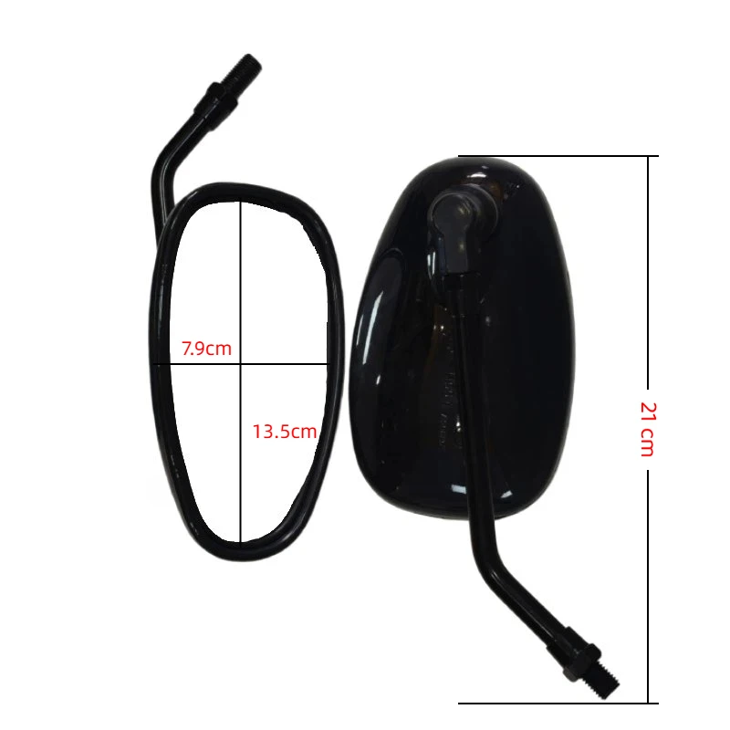 Motorcycle Mirrors Universal 10mm Scooter E-Bike Cafe Racer Retro Rearview Mirrors 360° Adjustable ABS HD Vision Side Mirror
