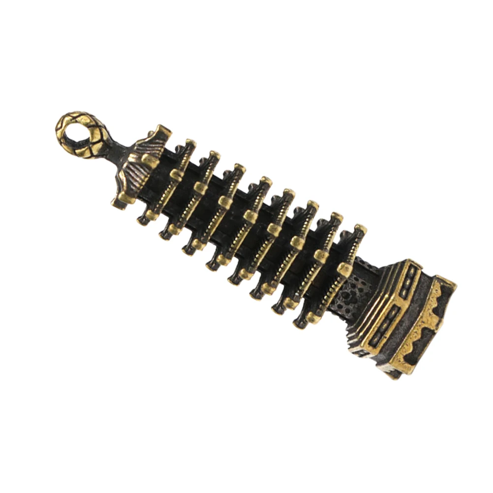 

Brass Tower Charms Diy Keychain Pendant Retro Keychain Purse Pendant Decorative Craft Accessory Style Miniature Tower