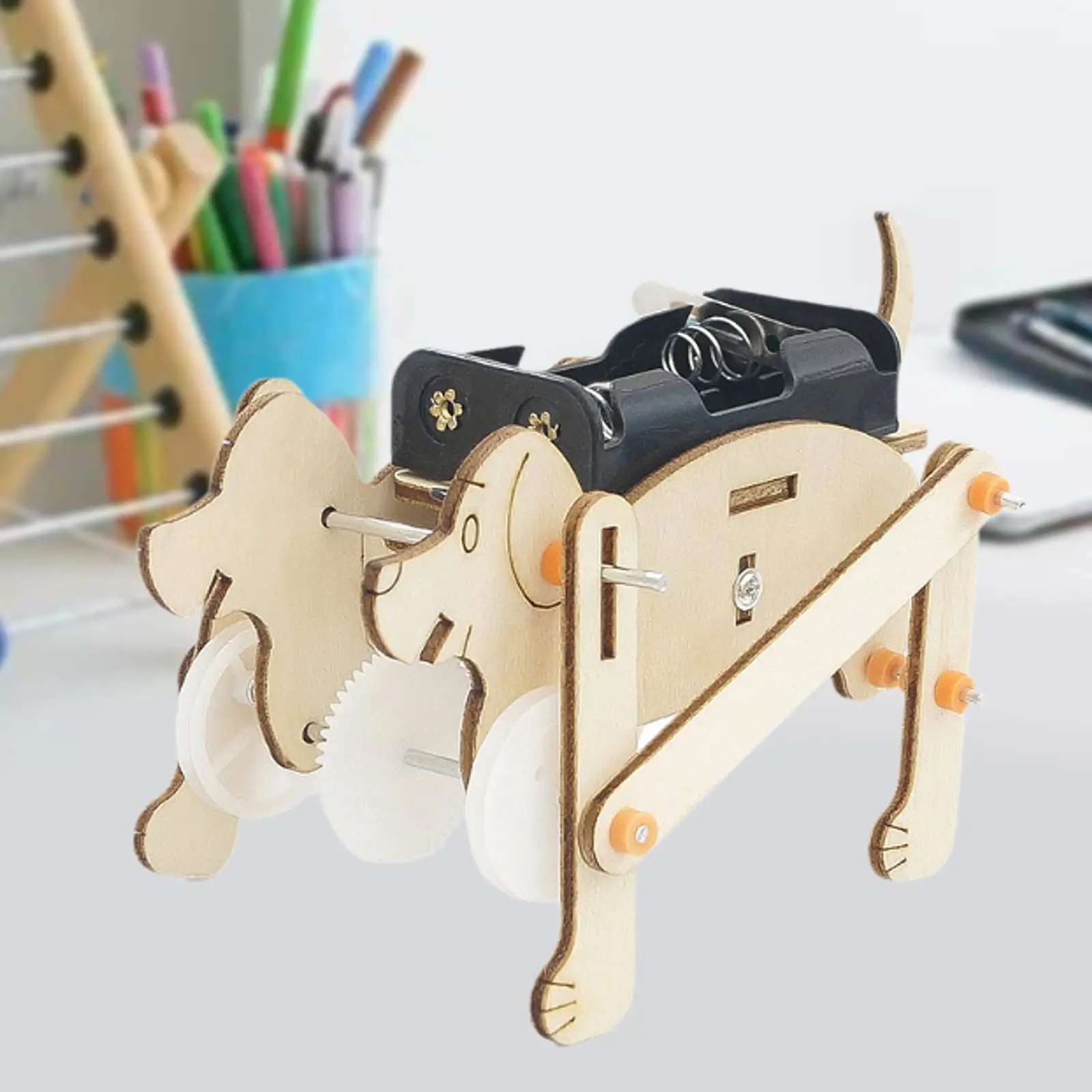 

Electric Mechanical Dog Toy Educational Toy DIY Wooden Science Kits for Kids