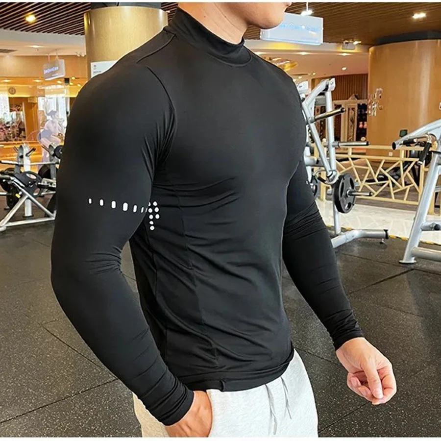 FitnessT-shirt Men Compression Shirt Quick Dry Training Wear Gym Running Long Sleeve Tees Top