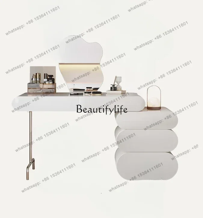 French cream style dresser storage cabinet integrated small apartment bedroom simple modern wabi sandy wind makeup