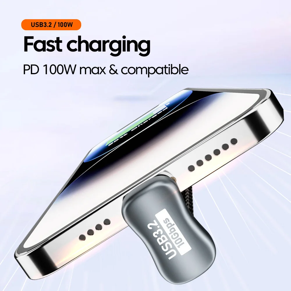 كابل على شكل حرف U 100 وات 5A من النوع C إلى النوع C شحن سريع لهاتف iPhone 16 15 سلك بيانات Samsung USB C لأجهزة MacBook iPad Huawei Xiaomi
