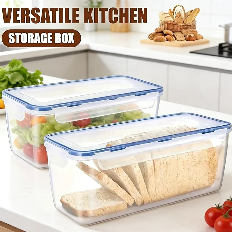 Recipiente Hermético Versátil para Almacenamiento de Alimentos, Panera de Gran Capacidad con Tapa Segura, Ideal para Guardar Productos de Panadería, Bocadillos o Alimentos Secos