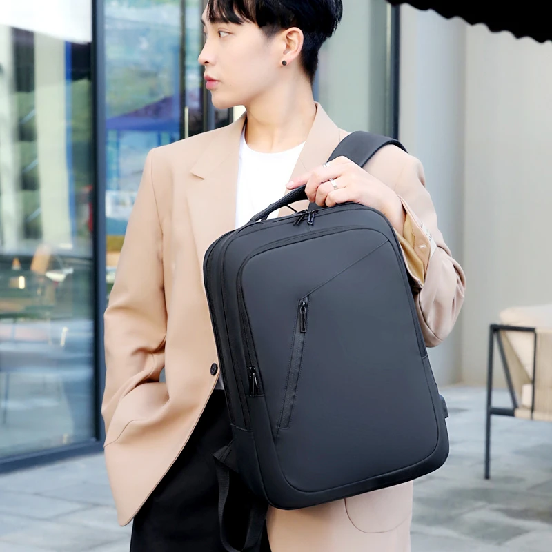 

Элегантный кожаный рюкзак высокого класса для отдыха и бизнеса с минималистичным дизайном, стильный повседневный рюкзак большой вместимости