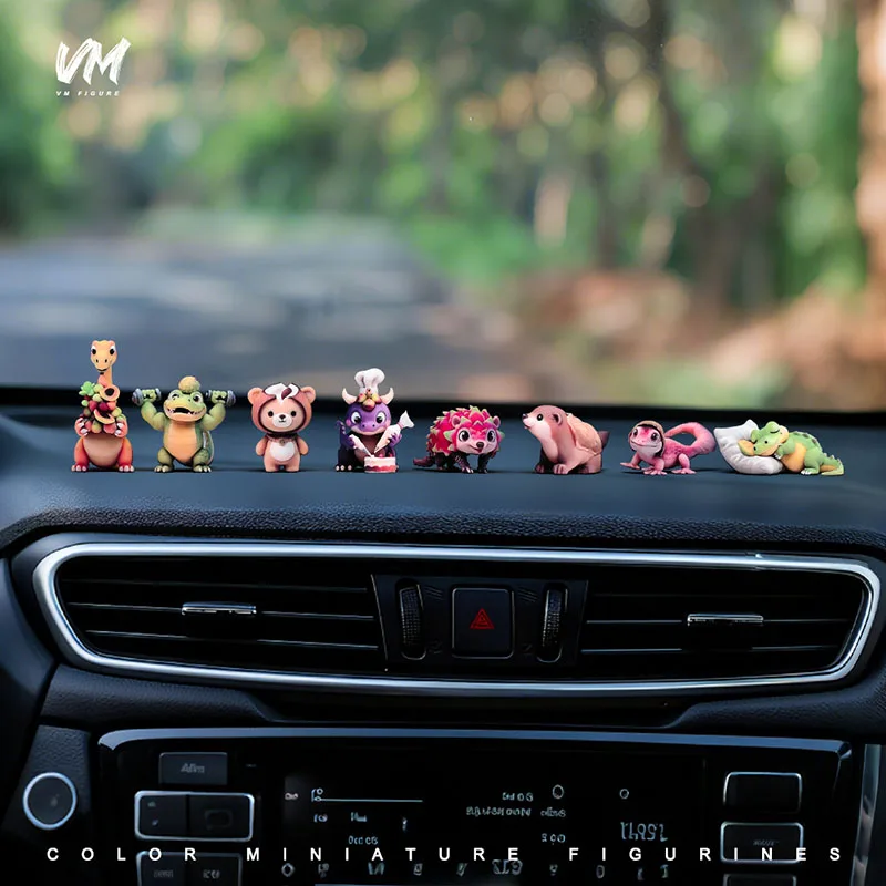 3D 프린트 미니 과일 동물 피규어 블라인드 박스 귀여운 악어 공룡 고슴도치 곰 데스크탑 자동차 장식 모니터 장식품