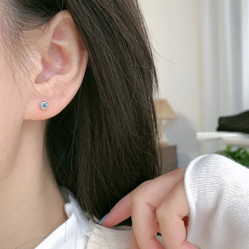 Wholesale Simple Zircon Snowflake Heart Ear Stud Earrings For Women Fashion Cute Jewelry Party Girl New Year Gift серьги женские