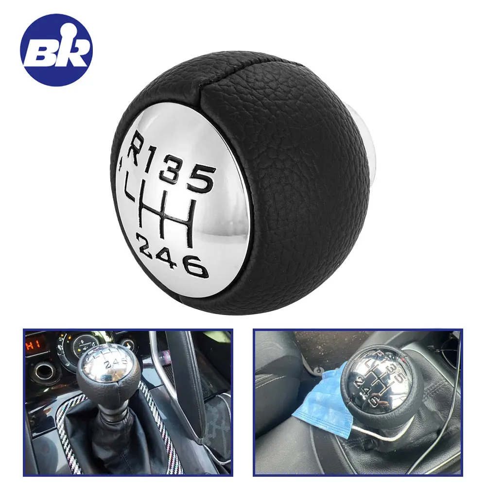 カーアクセサリーギアシフトノブ 5/6 スピードインテリア部品プジョー 307 308 3008 407 5008 807 シトロエン C3 C4 レバーシフター