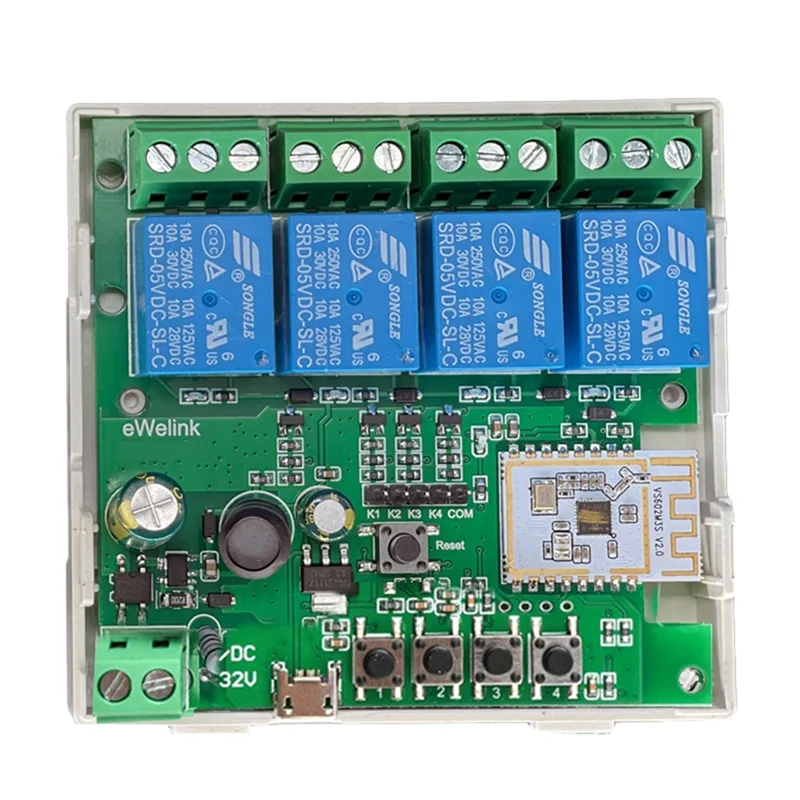 Vendita calda EWeLink Smart WiFi Bluetooth Interruttore Modulo Relè + Telecomando 7-32V On Off Controller 4CH 2.4G WiFi Remoto per Alexa